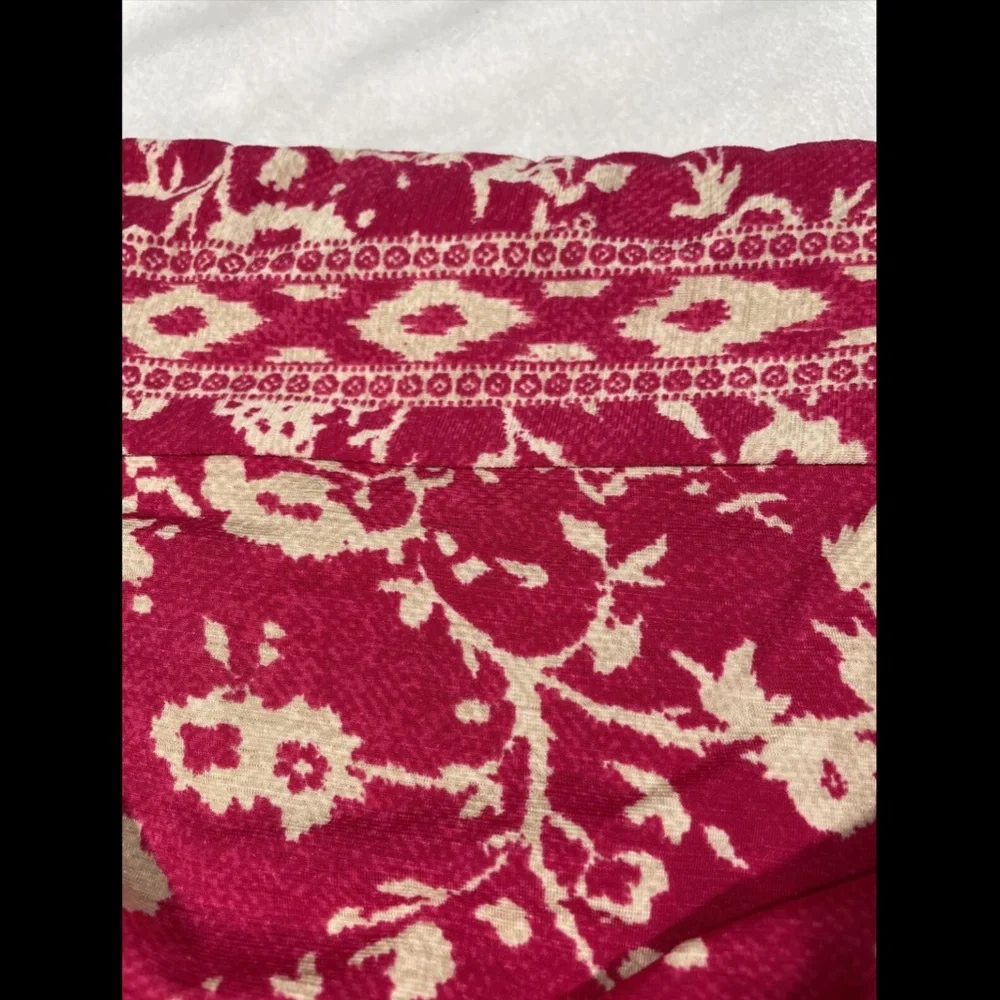 NEW Robin Piccone‎ 'Flora' Twist C Bikini Bottom Fuschia/Cream [SZ Large ]